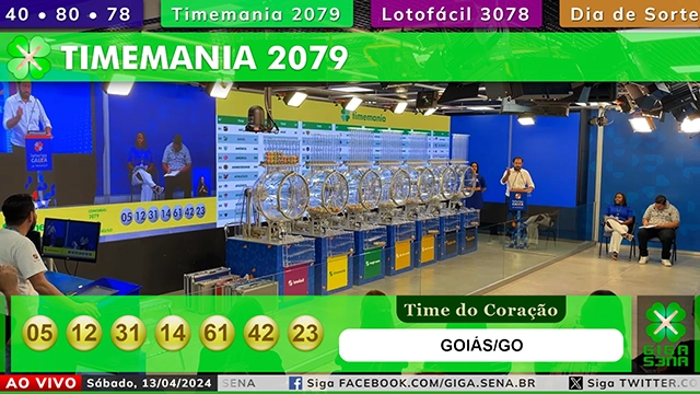 Veja hoje as dezenas sorteadas no resultado da Timemania 2079 de sábado