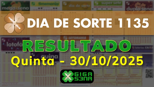 Resultado da Dia de Sorte 1135