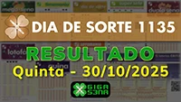 Resultado da Dia de Sorte 1135