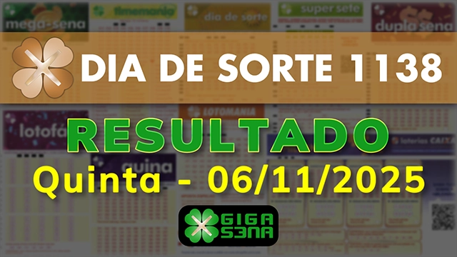 Resultado da Dia de Sorte 1138