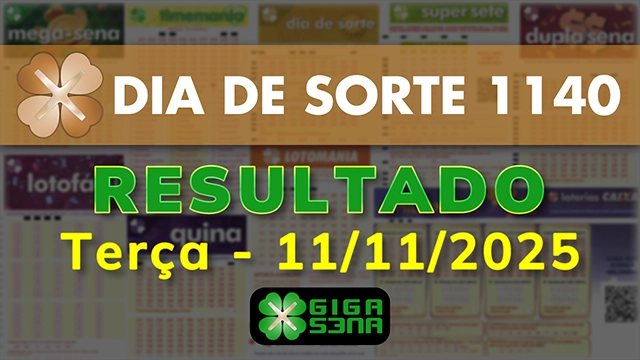 Resultado da Dia de Sorte 1140