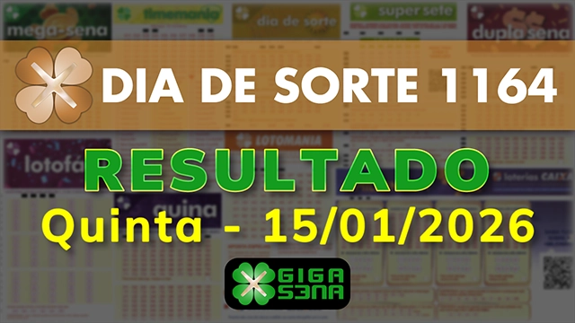 Resultado da Dia de Sorte 1164