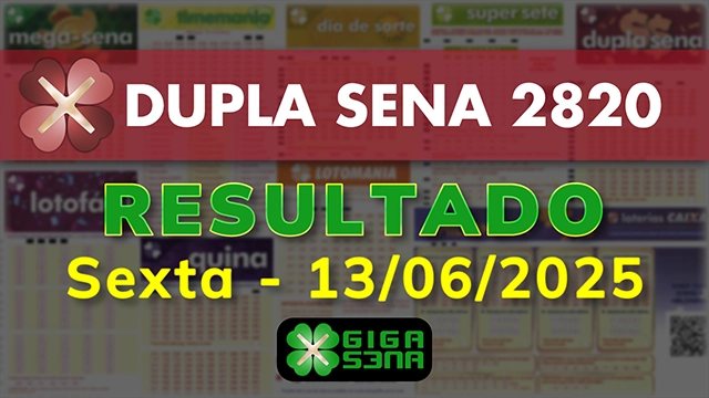 Resultado da Dupla Sena 2820