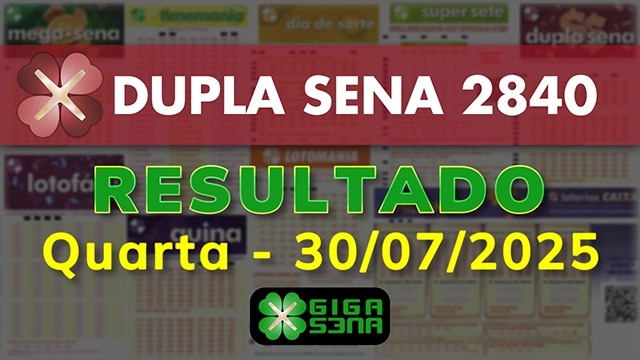 Resultado da Dupla Sena 2840