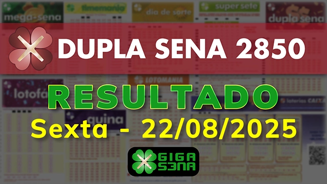 Resultado da Dupla Sena 2850