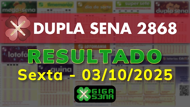 Resultado da Dupla Sena 2868