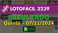 Resultado da Lotofácil 3239