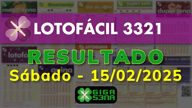 Resultado da Lotofácil 3321