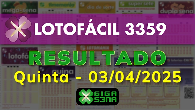 Resultado da Lotofácil 3359