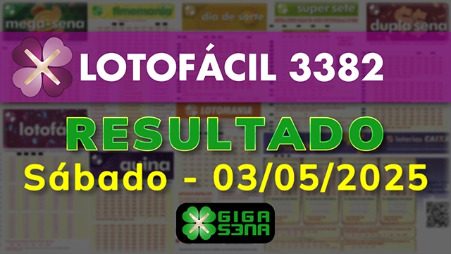 Resultado da Lotofácil 3382