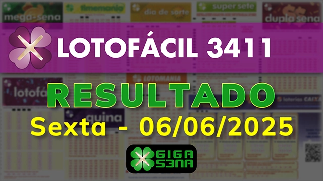 Resultado da Lotofácil 3411