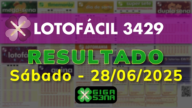 Resultado da Lotofácil 3429