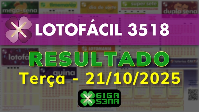 Resultado da Lotofácil 3518