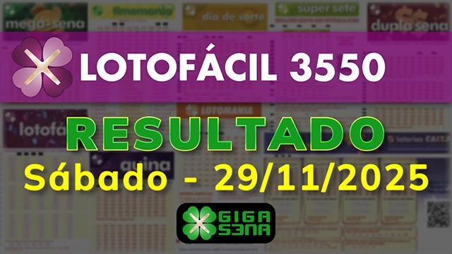 Resultado da Lotofácil 3550