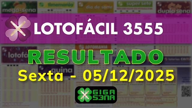 Resultado da Lotofácil 3555