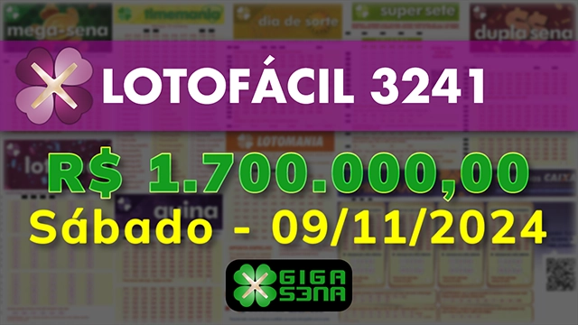 Sorteio da Lotofácil 3241