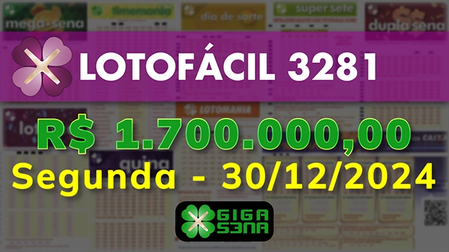 Sorteio da Lotofácil 3281