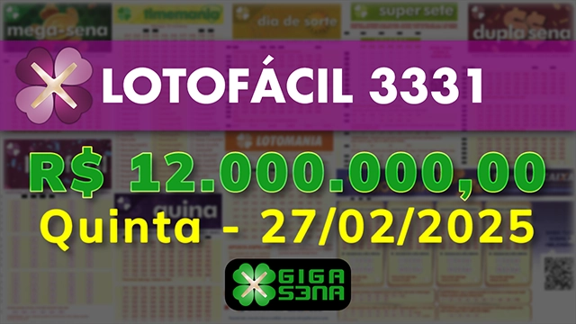 Sorteio da Lotofácil 3331
