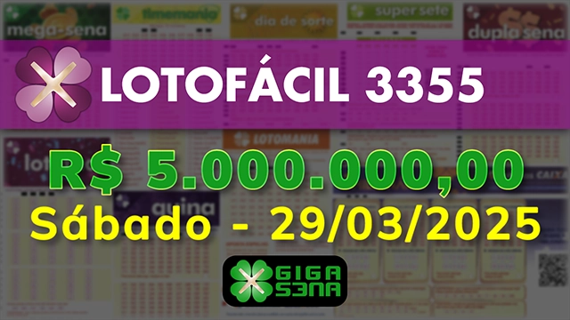 Sorteio da Lotofácil 3355