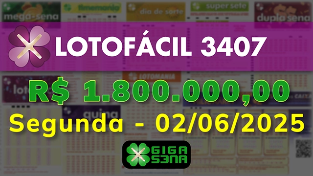 Sorteio da Lotofácil 3407