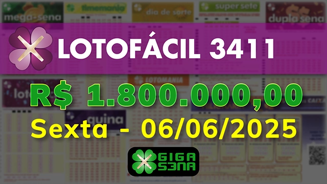 Sorteio da Lotofácil 3411