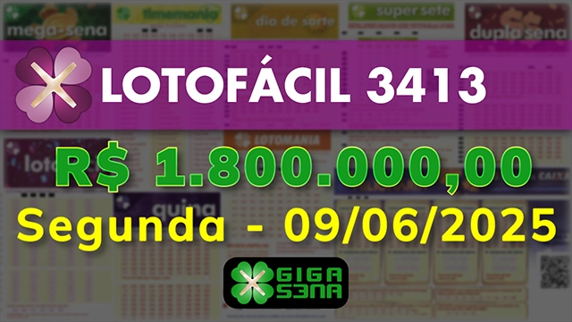 Sorteio da Lotofácil 3413