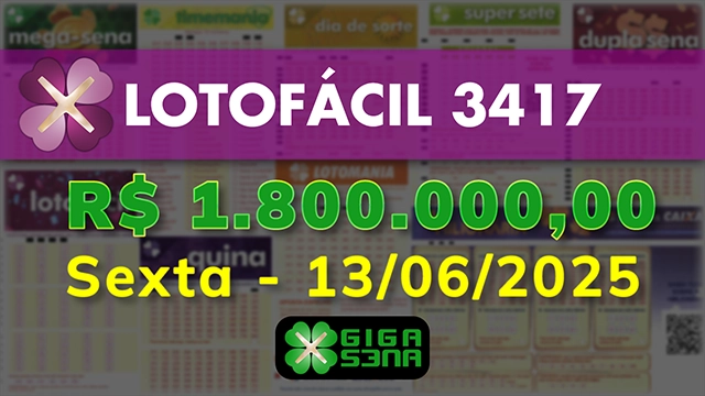 Sorteio da Lotofácil 3417