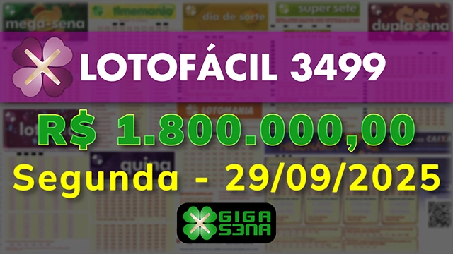 Sorteio da Lotofácil 3499