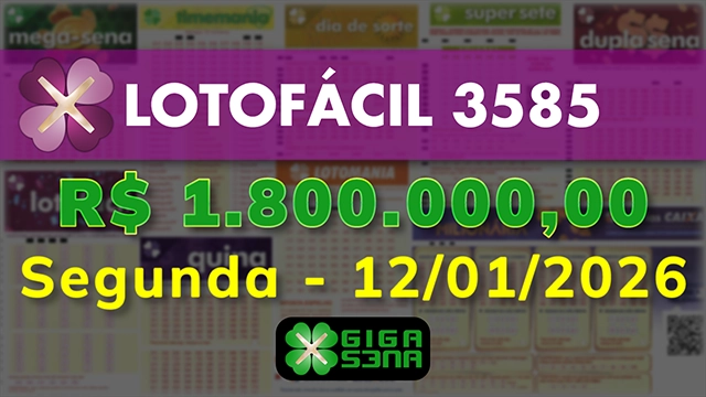 Sorteio da Lotofácil 3585