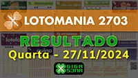 Resultado da Lotomania 2703