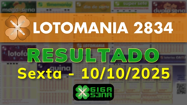 Resultado da Lotomania 2834