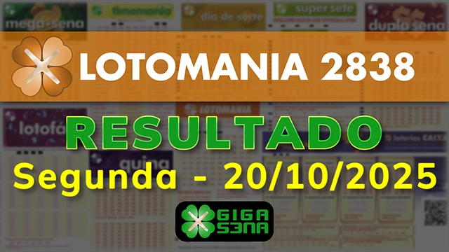 Resultado da Lotomania 2838