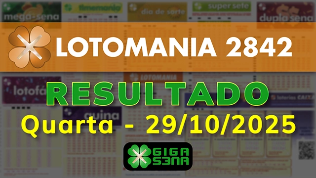 Resultado da Lotomania 2842