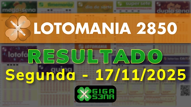 Resultado da Lotomania 2850