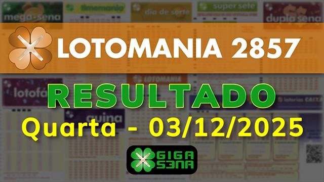 Resultado da Lotomania 2857
