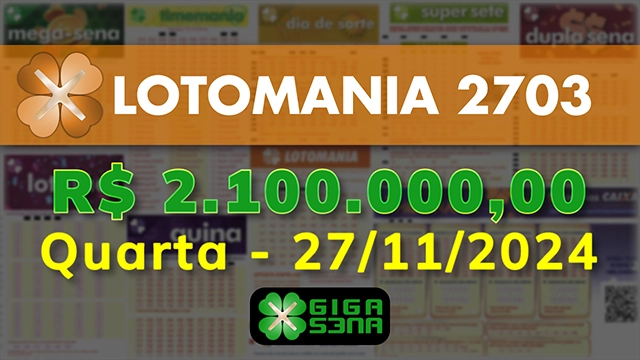 Sorteio da Lotomania 2703