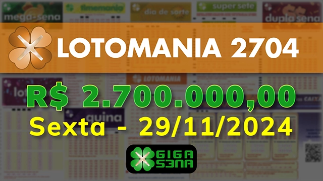 Sorteio da Lotomania 2704