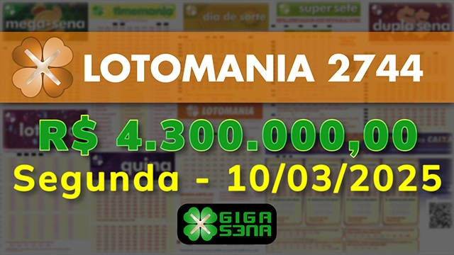 Sorteio da Lotomania 2744