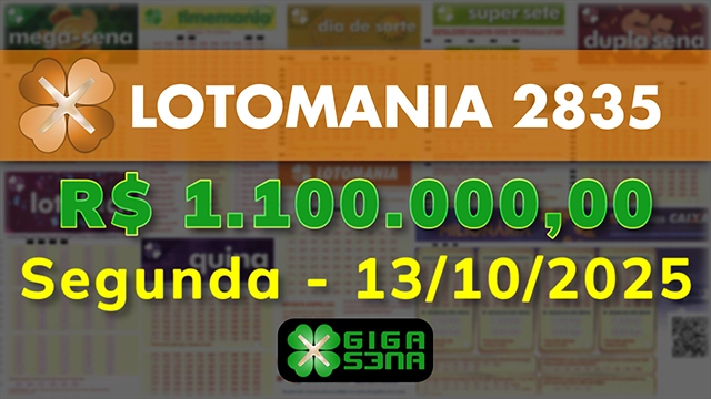 Sorteio da Lotomania 2835