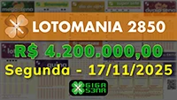 Sorteio da Lotomania 2850