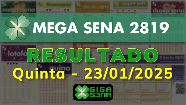 Resultado da Mega Sena 2819