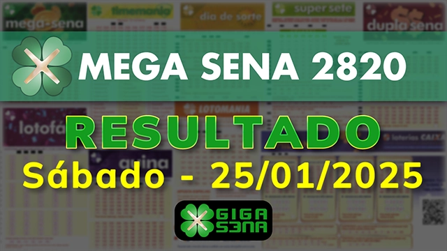 Resultado da Mega Sena 2820