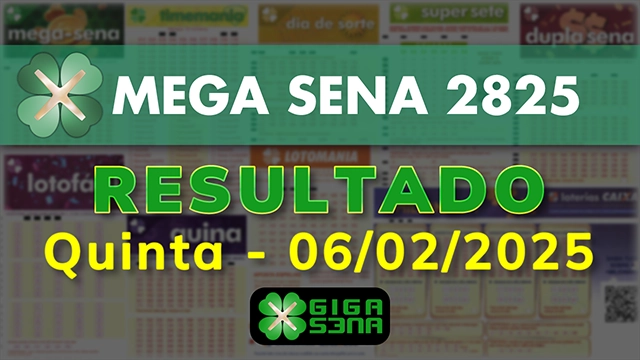 Resultado da Mega Sena 2825