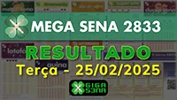 Resultado da Mega Sena 2833