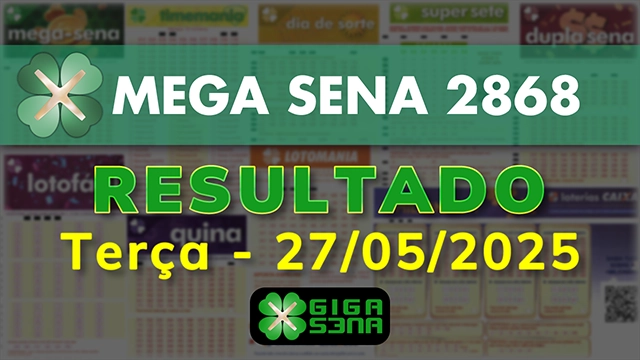 Resultado da Mega Sena 2868