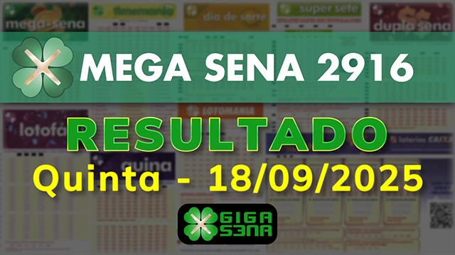 Resultado da Mega Sena 2916