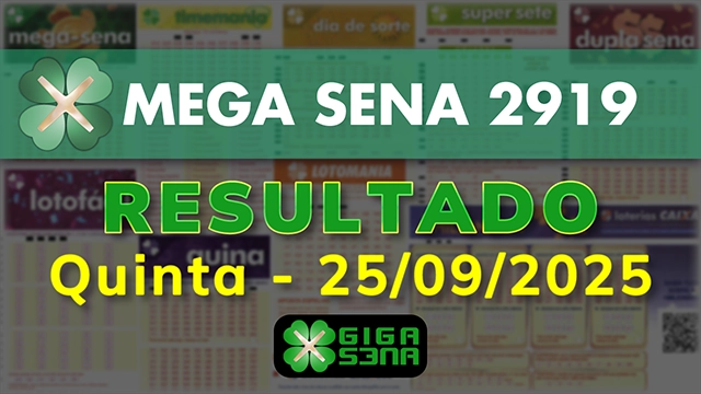 Resultado da Mega Sena 2919