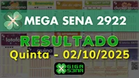 Resultado da Mega Sena 2922