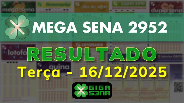 Resultado da Mega Sena 2952