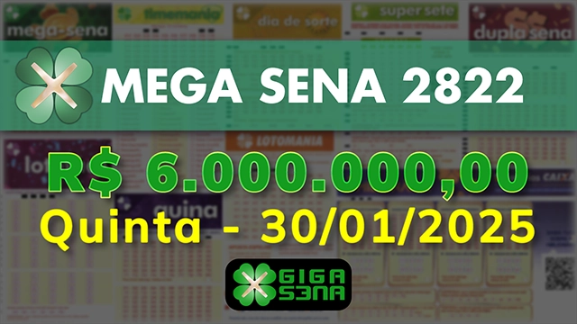 Sorteio da Mega Sena 2822